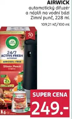 Rossmann AIRWICK automatický difuzér a náplň na vodní bázi Zimní punč nabídka