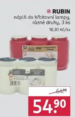 Rossmann RUBIN náplň do hřbitovní lampy nabídka