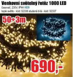 EVA Venkovní světelný řetěz 1000 LED nabídka