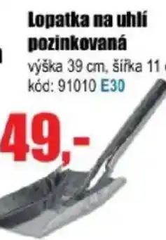 EVA Lopatka na uhlí pozinkovaná nabídka