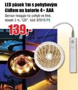 EVA LED pásek 1m s pohybovým čidlem na baterie 4× AAA nabídka