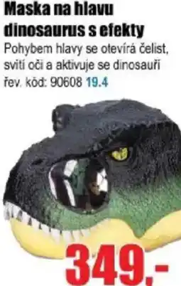 EVA Maska na hlavu dinosaurus s efekty nabídka