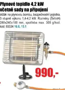 EVA Plynové topidlo 4,2 kW včetně sady na připojení nabídka