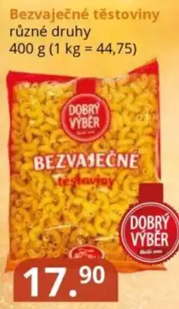 Potraviny CZ Bezvaječné těstoviny nabídka