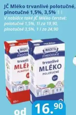 Potraviny CZ Jč Mléko trvanlivé polotučné, plnotučné 1,5%, 3,5% nabídka