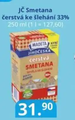 Potraviny CZ Madeta JČ Smetana čerstvá ke šlehání 33% nabídka