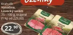Potraviny CZ Krahulik Vysočina, Lovecký salám nabídka
