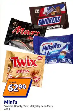 Action Mini's Snickers, Bounty, Twix, MilkyWay nebo Mars nabídka