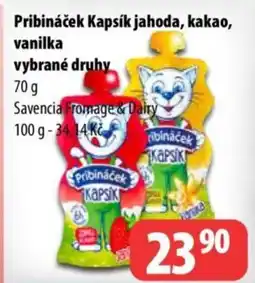 Partner Maloobchodní síť Pribináček Kapsík jahoda, kakao, vanilka nabídka