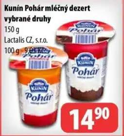 Partner Maloobchodní síť Kunín Pohár mléčný dezert vybrané druhy nabídka