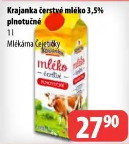 Partner Maloobchodní síť Krajanka čerstvé mléko 3,5% plnotučné nabídka