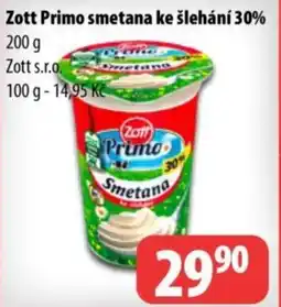 Partner Maloobchodní síť Zott Primo smetana ke šlehání 30% nabídka