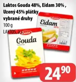 Partner Maloobchodní síť Laktos Gouda 48%, Eidam 30%, Uzený 45% plátky nabídka