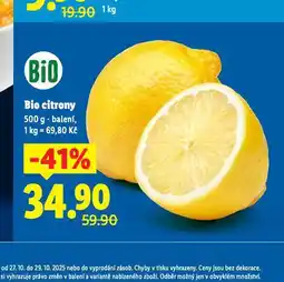 Lidl Bio citrony nabídka