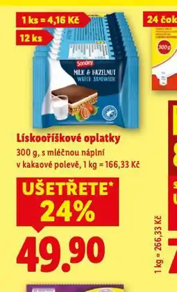 Lidl Lískooříškové oplatky nabídka