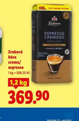 Lidl Zrnková káva crema / espresso nabídka