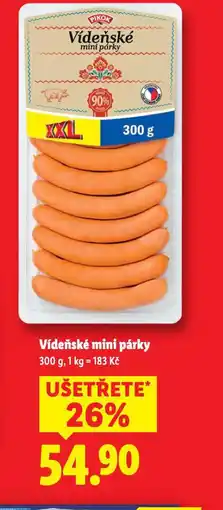 Lidl Vídeňské mini párky nabídka