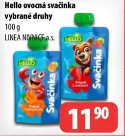 Partner Maloobchodní síť Hello ovocná svačinka nabídka