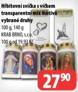 Partner Maloobchodní síť Hřbitovní svíčka s víčkem transparentní mix motivů nabídka