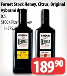 Partner Maloobchodní síť Fernet Stock Honey, Citrus, Original nabídka