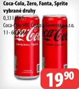 Partner Maloobchodní síť Coca-Cola, Zero, Fanta, Sprite nabídka