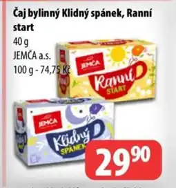 Partner Maloobchodní síť Čaj bylinný Klidný spánek, Ranní start nabídka