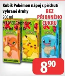 Partner Maloobchodní síť Kubík Pokémon nápoj s příchutí nabídka