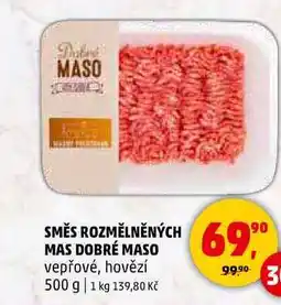 Penny Market SMĚS ROZMĚLNĚNÝCH MAS DOBRÉ MASO vepřové, hovězí, 500 g nabídka