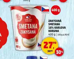 Penny Market ZAKYSANÁ SMETANA 18% KARLOVA KORUNA, 400 g nabídka