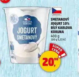 Penny Market SMETANOVÝ JOGURT 10% BÍLÝ KARLOVA KORUNA, 400 g nabídka