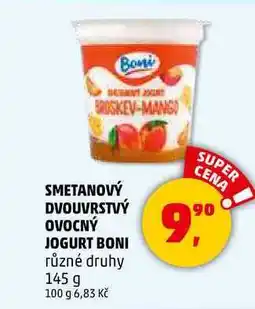 Penny Market SMETANOVÝ DVOUVRSTVÝ OVOCNÝ JOGURT BONI, 145 g nabídka