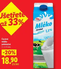 Lidl Čerstvé mléko polotučné nabídka