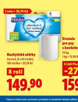 Lidl Floralys kuchyňské utěrky nabídka