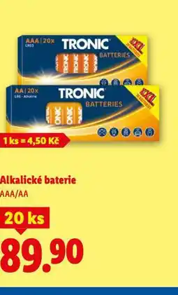 Lidl Tronic alkalické baterie nabídka
