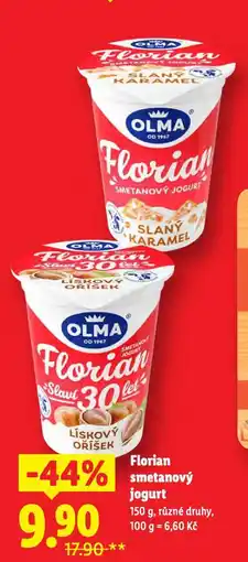 Lidl Florian smetanový jogurt nabídka