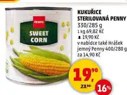 Penny Market KUKUŘICE STERILOVANÁ PENNY, 330/285 g nabídka