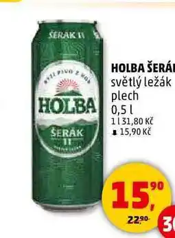 Penny Market HOLBA ŠERÁ světlý ležák plech, 0,5 l nabídka