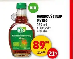 Penny Market JAVOROVÝ SIRUP MY BIO, 187 ml nabídka