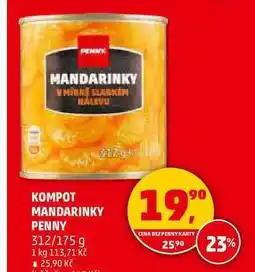 Penny Market KOMPOT MANDARINKY PENNY, 312/175 g nabídka