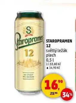 Penny Market STAROPRAMEN 12 světlý ležák plech, 0,5 l nabídka