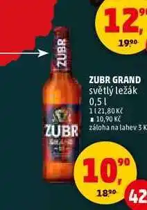 Penny Market ZUBR GRAND světlý ležák, 0,5 l nabídka