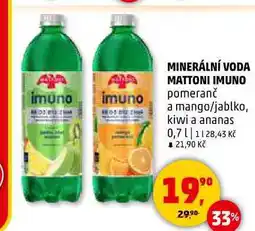 Penny Market MINERÁLNÍ VODA MATTONI IMUNO, 0,7 l nabídka