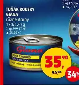 Penny Market TUŇÁK KOUSKY GIANA, 170/120 g nabídka