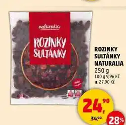 Penny Market ROZINKY SULTÁNKY NATURALIA, 250 g nabídka