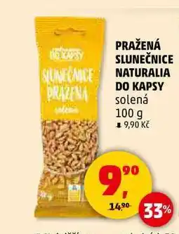 Penny Market PRAŽENÁ SLUNEČNICE NATURALIA DO KAPSY solená, 100 g nabídka