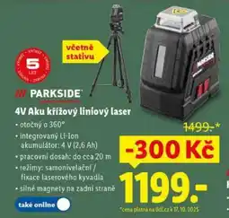 Lidl PARKSIDE 4V Aku křížový liniový laser nabídka