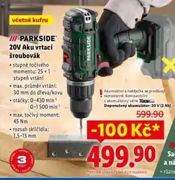 Lidl Parkside 20V Aku vrtačí šroubovák nabídka