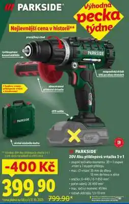 Lidl PARKSIDE 20V Aku příklepová vrtačka 3 v 1 nabídka