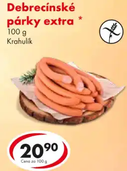 CBA Debrecínské párky extra nabídka