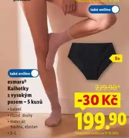 Lidl esmara Kalhotky s vysokým pasem – 5 kusů nabídka